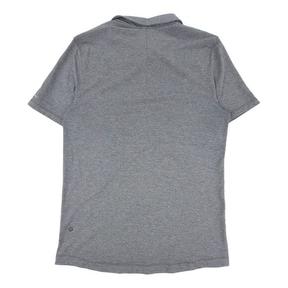LULULEMON Metal Vent Tech Gray Athletic Lion Polo Short Sleeve Shirt Men's Small - Picture 8 of 9